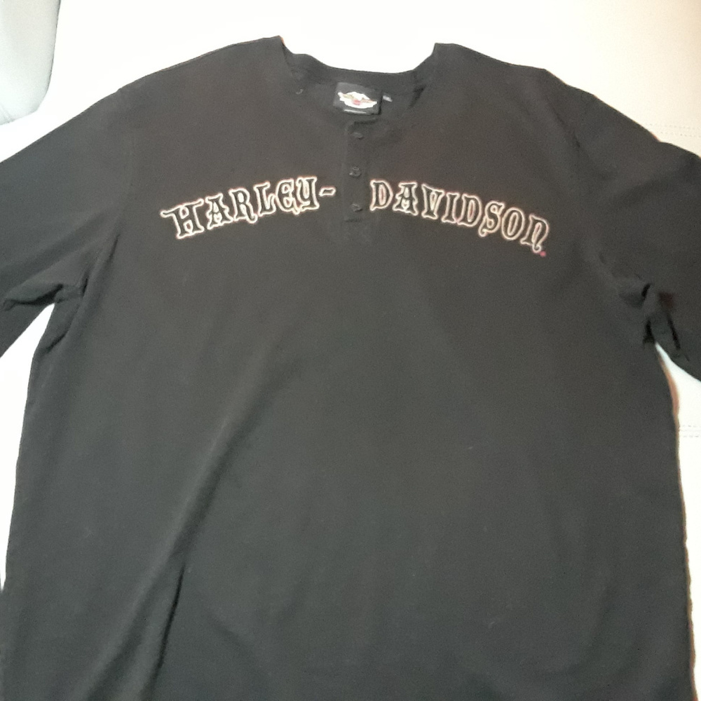 Harley Davidson 3D 2007 Long Sleeve Shirts Henley